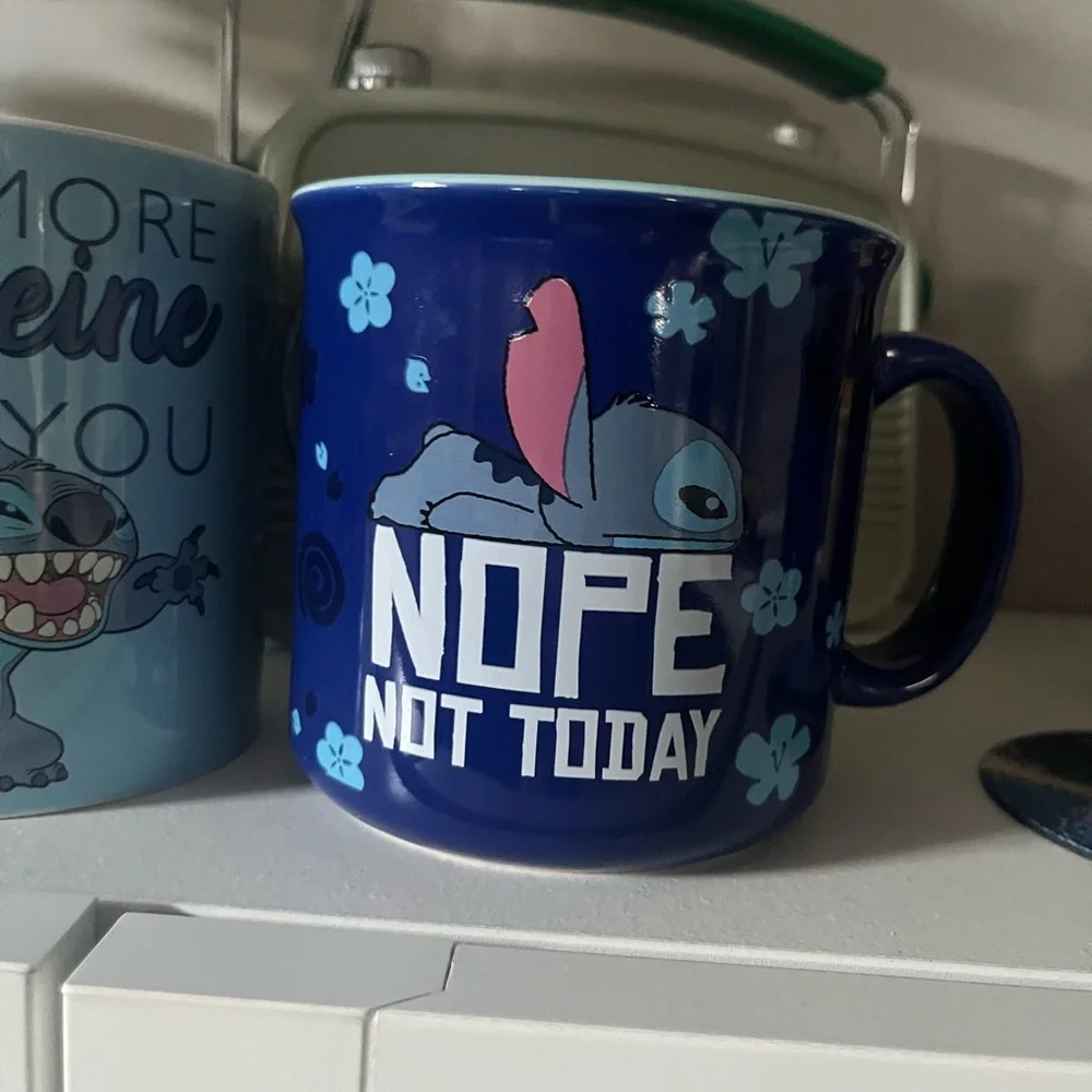 Stitch Themed Blue and Navy Mugs Set - Picture 3 of 5